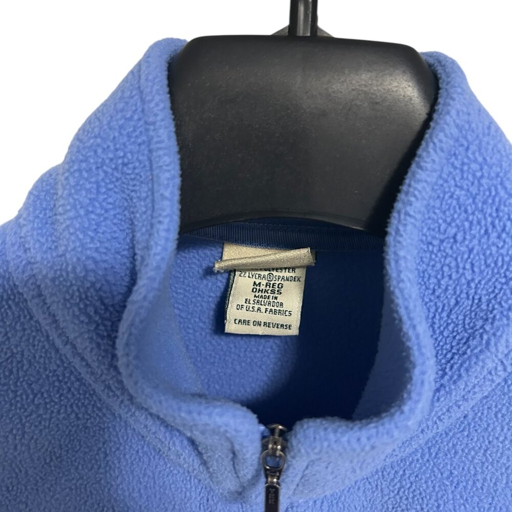 LL Bean Womens Medium Fleece Full Zip Jacket Blue Mock Neck - Picture 6 of 7